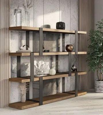 Vig Furniture - Modrest Brewer - Modern Walnut & Black Bookshelf - Vgbbmq2001Sf-Blk