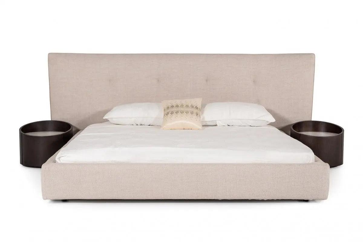 Vig Furniture - Modrest Brittany Beige Fabric Bed - Vgbbla1603Qk