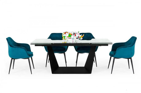 Vig Furniture - Modrest Bronwin Modern Glass & Black Metal Extendable Dining Table - Vgnsgd8684-Blk-Dt