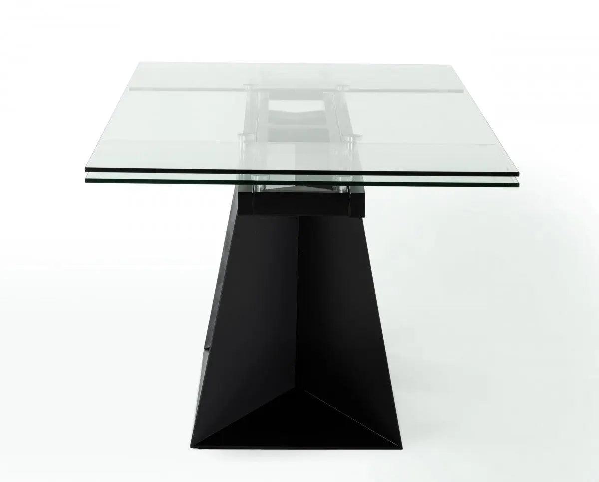 Vig Furniture - Modrest Bronwin Modern Glass & Black Metal Extendable Dining Table - Vgnsgd8684-Blk-Dt