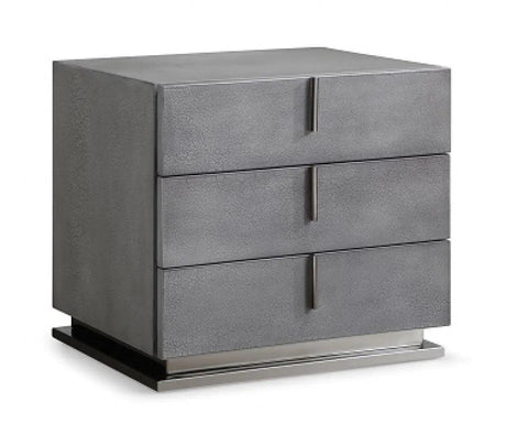 Vig Furniture - Modrest Buckley Modern Cracked Grey 2-Drawer Nightstand - Vgvc-N2003-Gry