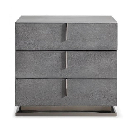 Vig Furniture - Modrest Buckley Modern Cracked Grey 2-Drawer Nightstand - Vgvc-N2003-Gry