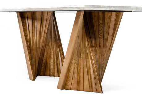 Vig Furniture - Modrest Cadence - Modern Walnut & Marble Dining Table - Vgcsdt-1571-Mrb