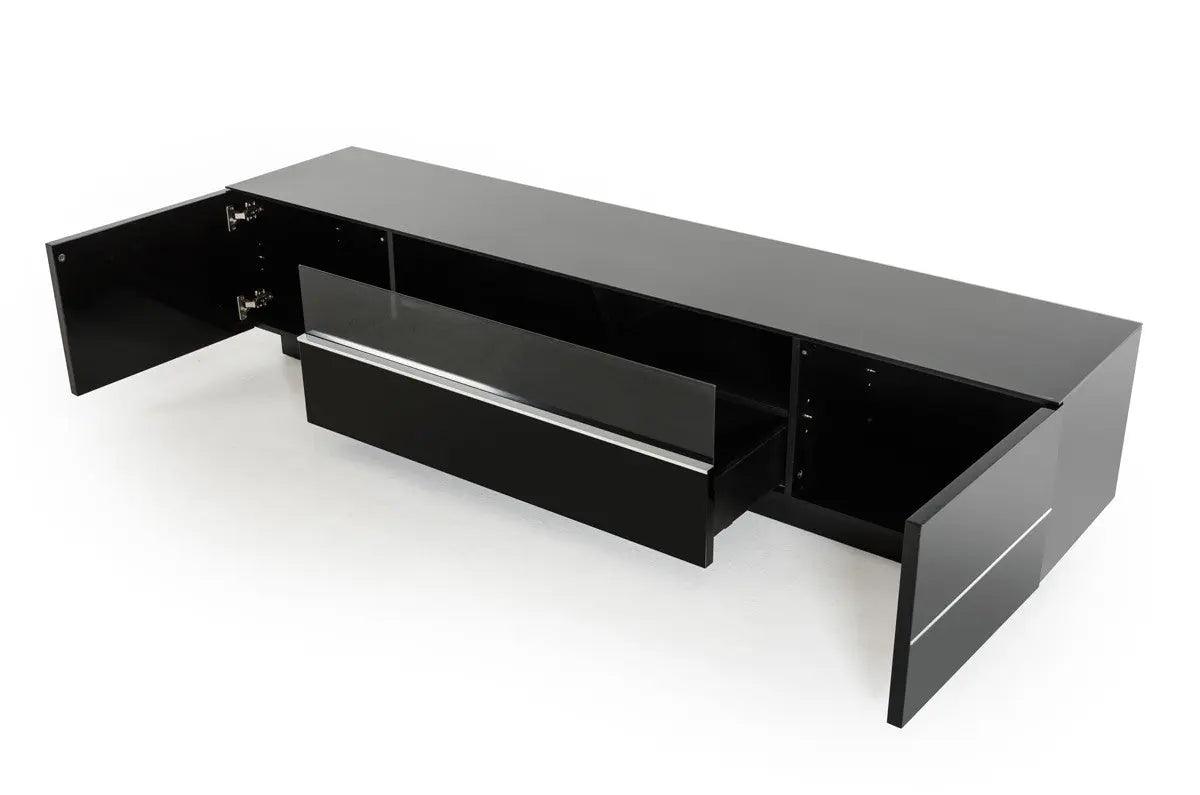 Vig Furniture - Modrest Caeden Contemporary Black High Gloss Tv Stand - Vgbbtl6202