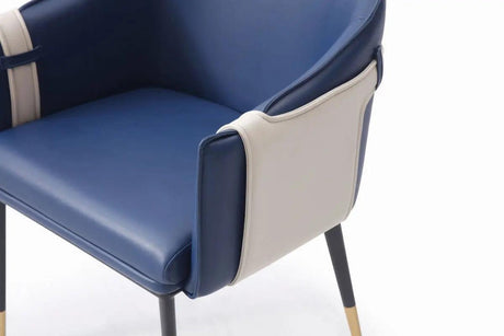 Vig Furniture - Modrest Calder Blue & Beige Bonded Leather Dining Chair - Vgvcb065-Blu-Dc