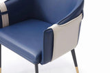 Vig Furniture - Modrest Calder Blue & Beige Bonded Leather Dining Chair - Vgvcb065-Blu-Dc