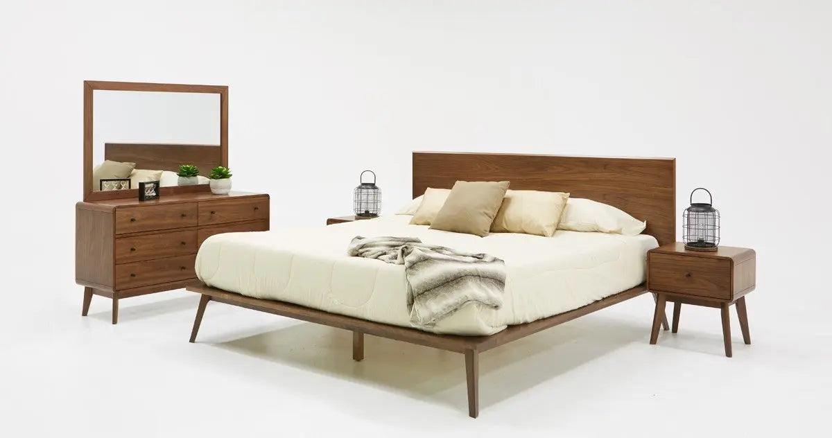 Vig Furniture - Modrest Carmen Mid-Century Modern Walnut Bed - Vgmabr-79-Bed