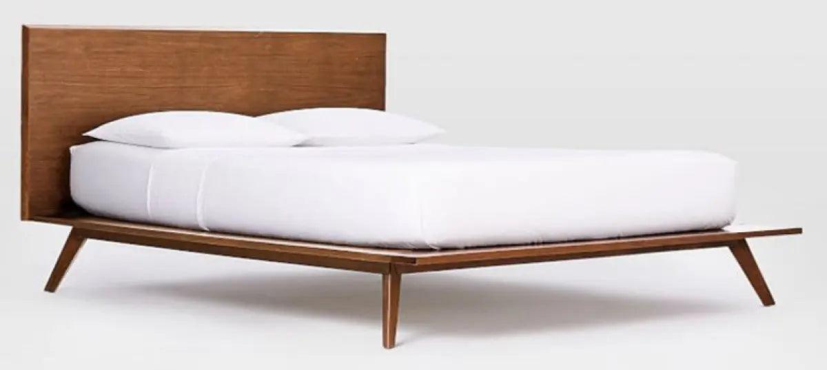 Modrest Carmen Mid-Century Modern Walnut Bed - Thumbnail 3