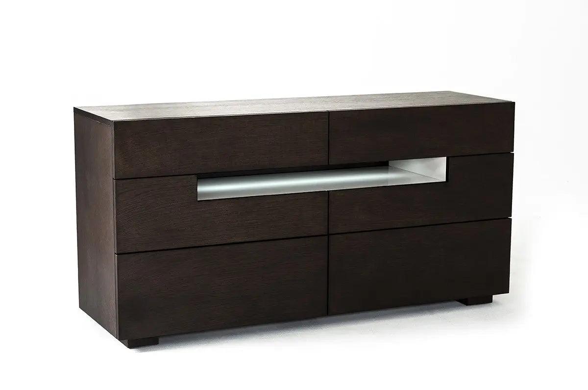 Vig Furniture - Modrest Ceres Contemporary Brown Oak And Grey Dresser W- Led Light - Vgwccg05D-Wng