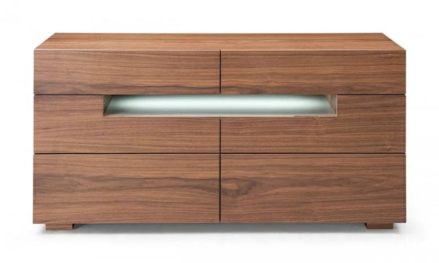 Vig Furniture - Modrest Ceres - Contemporary Led Walnut Dresser - Vgwccg05D-Wal-Drs