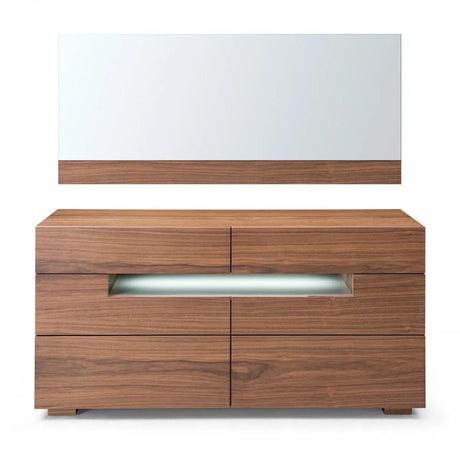 Vig Furniture - Modrest Ceres - Contemporary Led Walnut Dresser - Vgwccg05D-Wal-Drs