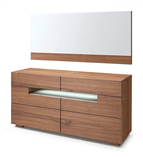 Vig Furniture - Modrest Ceres - Contemporary Led Walnut Dresser - Vgwccg05D-Wal-Drs