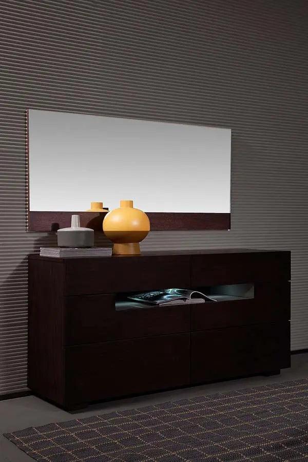 Vig Furniture - Modrest Ceres - Modern Brown Oak Bedroom Mirror - Vgwccg05M-Wng