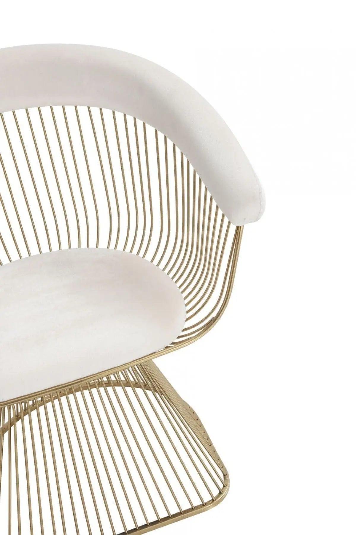 Vig Furniture - Modrest Chandler - Modern Beige Velvet & Gold Dining Chair - Vgzay007-Bei-Dc