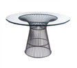 Modrest Chandler Modern Round Glass & Black Stainless Steel Dining Table Vgzat007-1-Blk-Dt