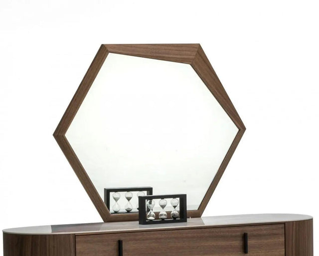 Vig Furniture - Modrest Chelton Modern Walnut Mirror - Vghb11G-Wal-Mir
