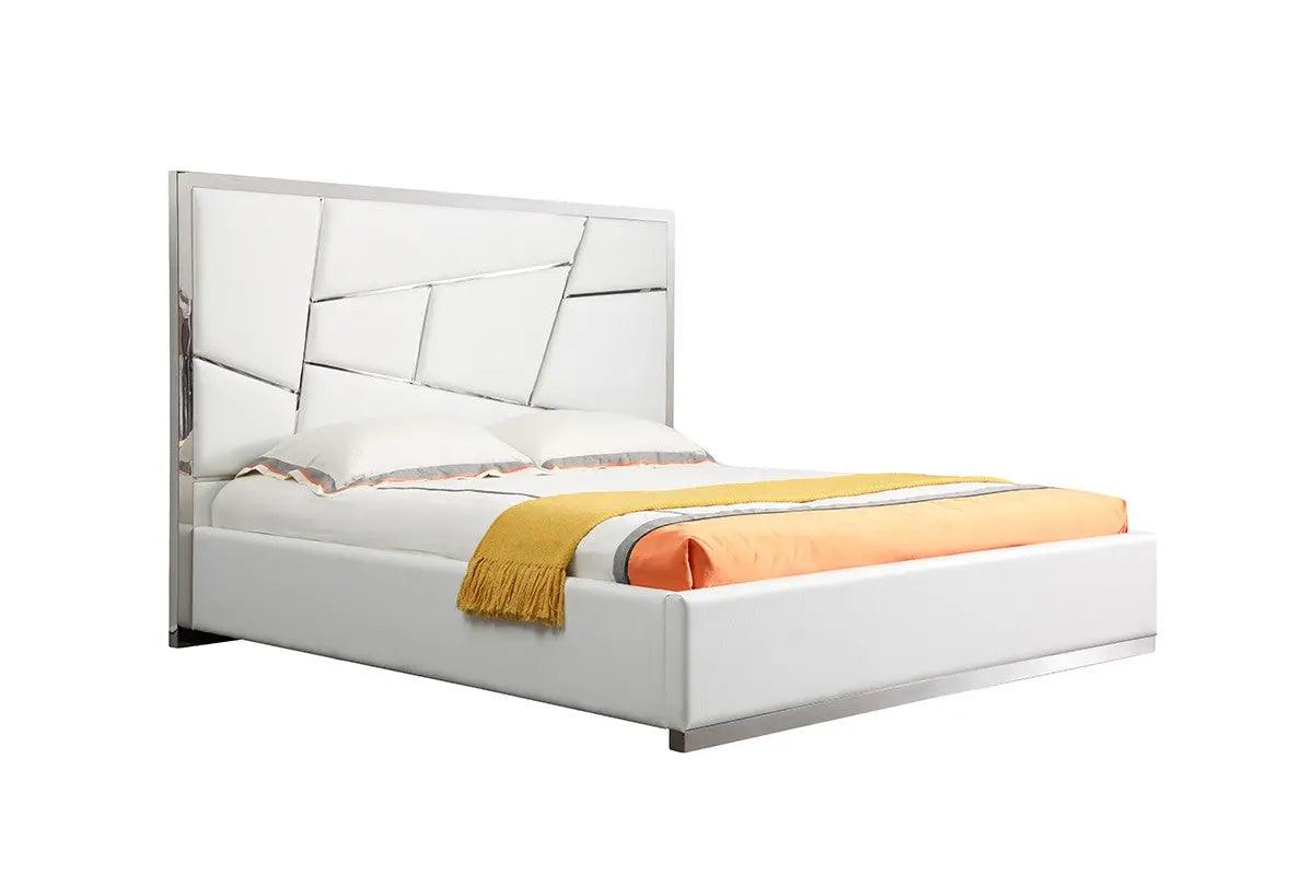 Vig Furniture - Modrest Chrysler Modern White Bonded Leather Bed - Vgvcbd8978-Wht