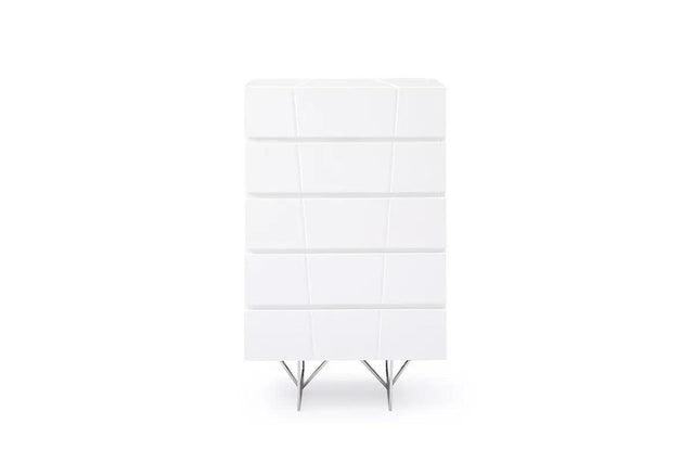 Vig Furniture - Modrest Chrysler Modern White Chest - Vgvcj8978-5H-Wht