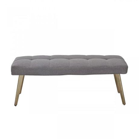 Vig Furniture - Modrest Cici Contemporary Grey & Antique Brass Bench - Vggaga-8635Be-Gry-B