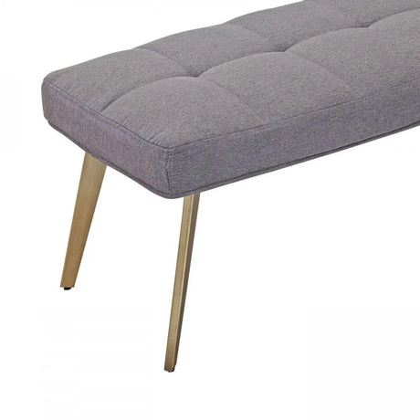 Vig Furniture - Modrest Cici Contemporary Grey & Antique Brass Bench - Vggaga-8635Be-Gry-B