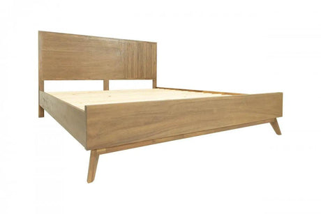 Vig Furniture - Modrest Claire Contemporary Natural Light Mocha Acacia Bed - Vgwdwin-Usqb-Bed