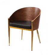 Vig Furniture - Modrest Claret Modern Walnut & Black Leatherette Accent Chair - Vgobc17-Blk-Ch