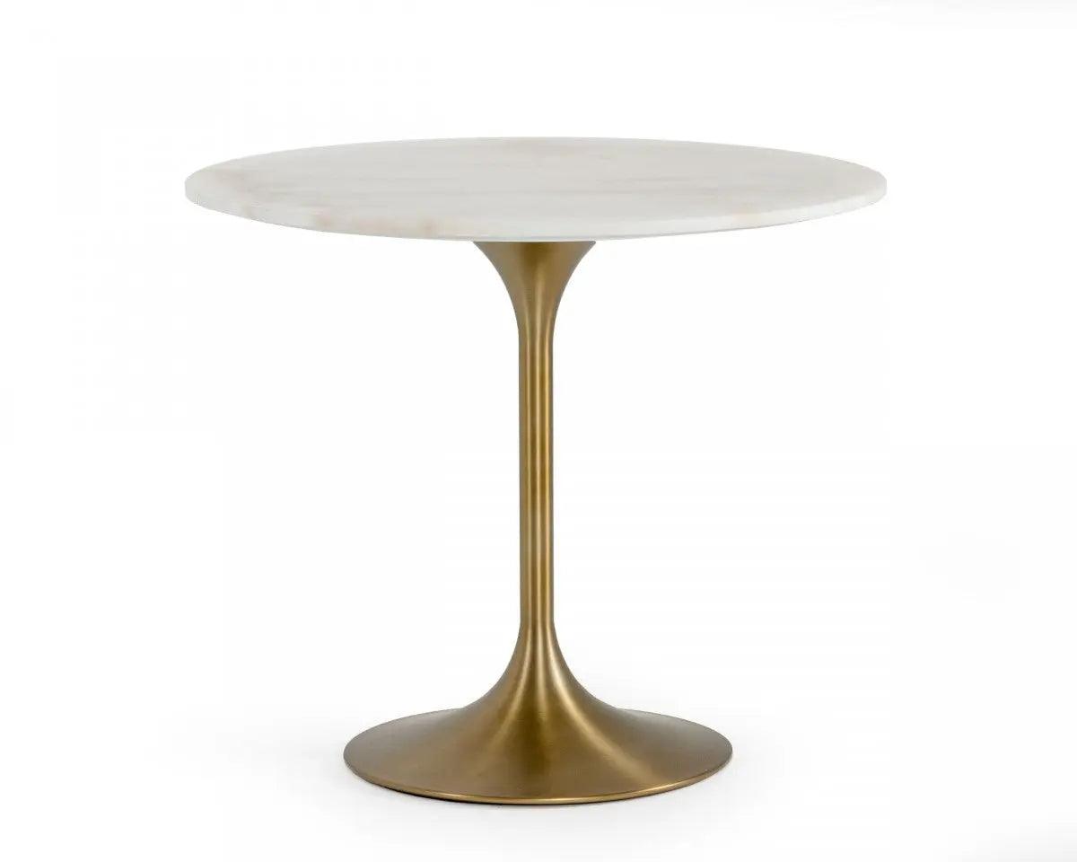 Vig Furniture - Modrest Collins - Glam White Marble & Gold Dining Table - Vggmm-Dt-1089