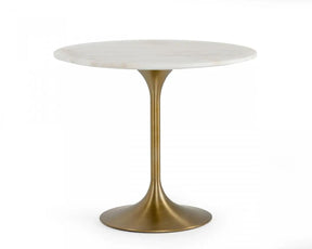 Modrest Collins Glam White Marble & Gold Dining Table Vggmm-Dt-1089
