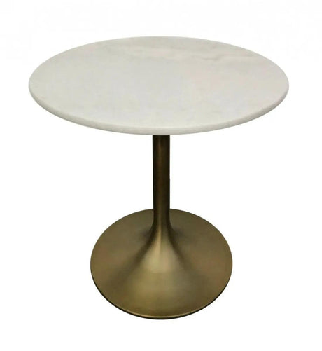 Vig Furniture - Modrest Collins - Glam White Marble & Gold End Table - Vggmm-Et-1089A