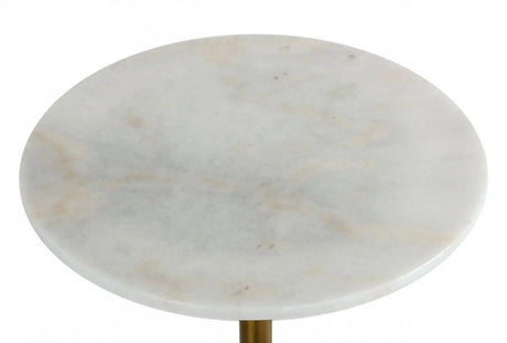 Vig Furniture - Modrest Collins - Glam White Marble & Gold End Table - Vggmm-Et-1089A