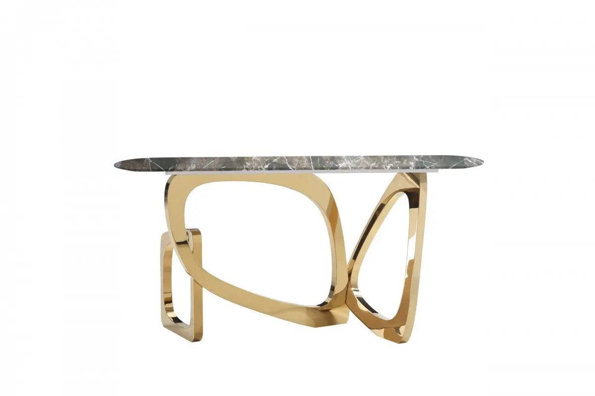 Vig Furniture - Modrest Colton Modern Brown & Gold Console Table - Vgzax112-Brn-Con