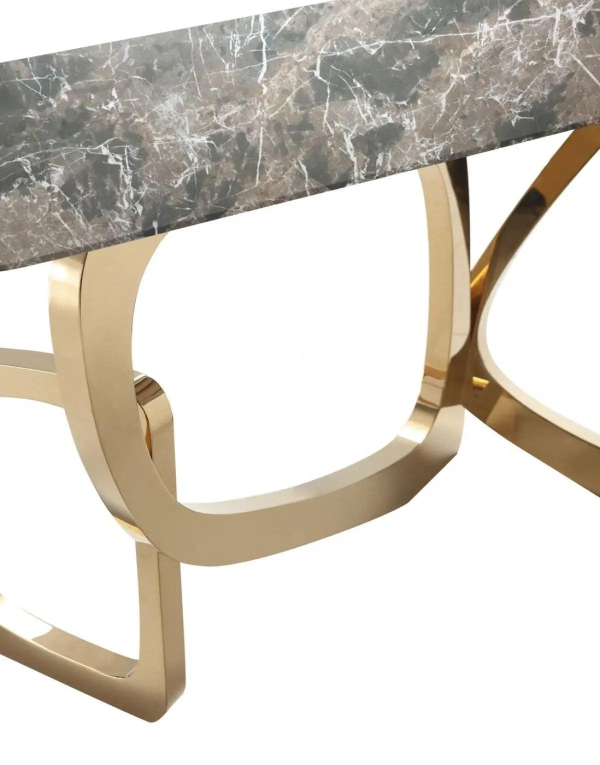 Vig Furniture - Modrest Colton Modern Brown & Gold Console Table - Vgzax112-Brn-Con