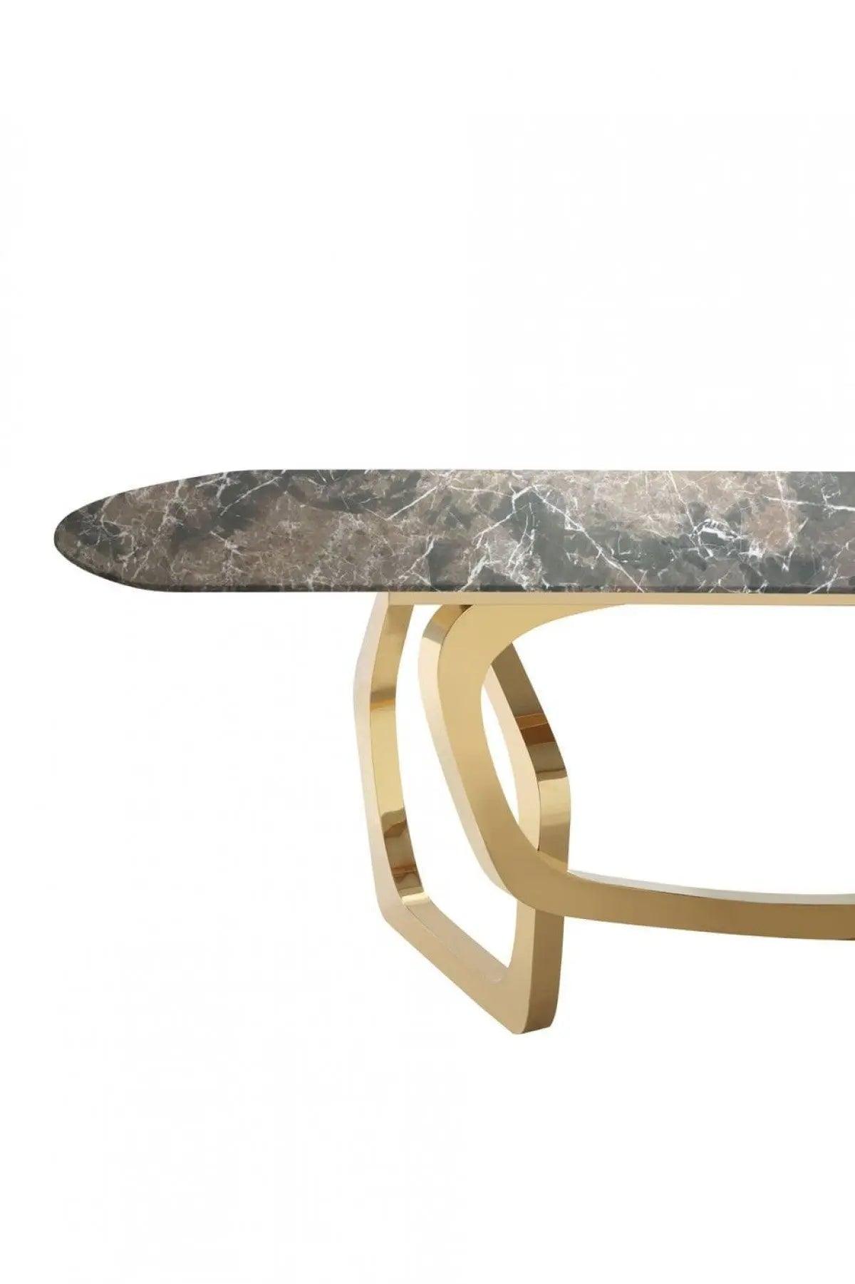 Vig Furniture - Modrest Colton - Modern Brown & Gold Dining Table - Vgzat112-Brn-Dt