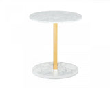 Vig Furniture - Modrest Cordon - Glam White Marble And Brass End Table - Vghk-30015