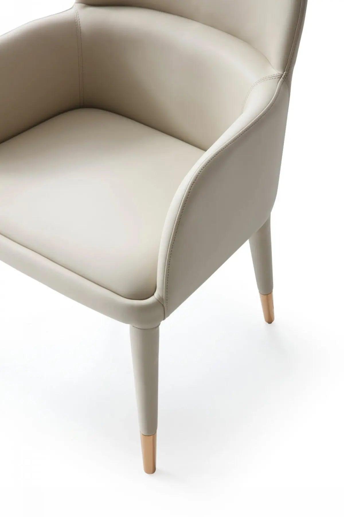 Vig Furniture - Modrest Cortina - Modern Beige Eco-Leather Dining Arm Chair - Vgvc-B601-Bei