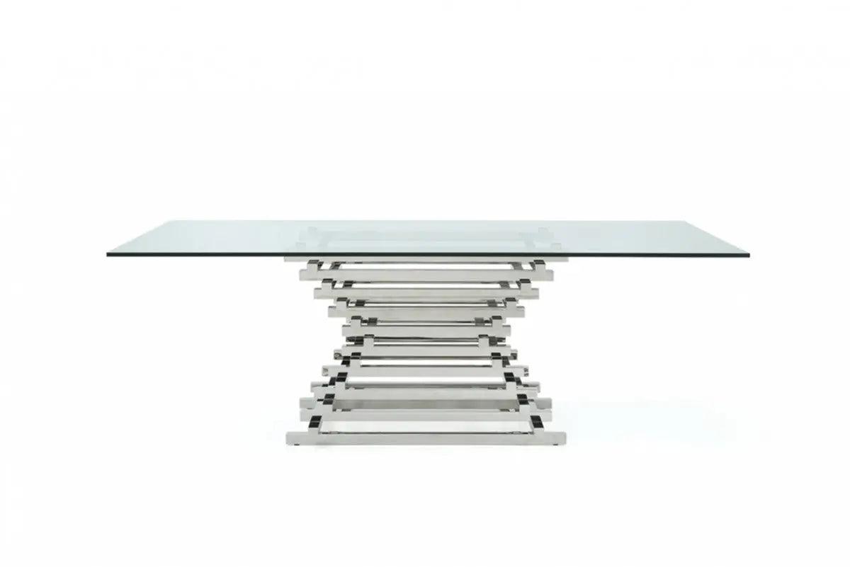 Vig Furniture - Modrest Crawford Modern Rectangular Glass Dining Table - Vgvct8909-L