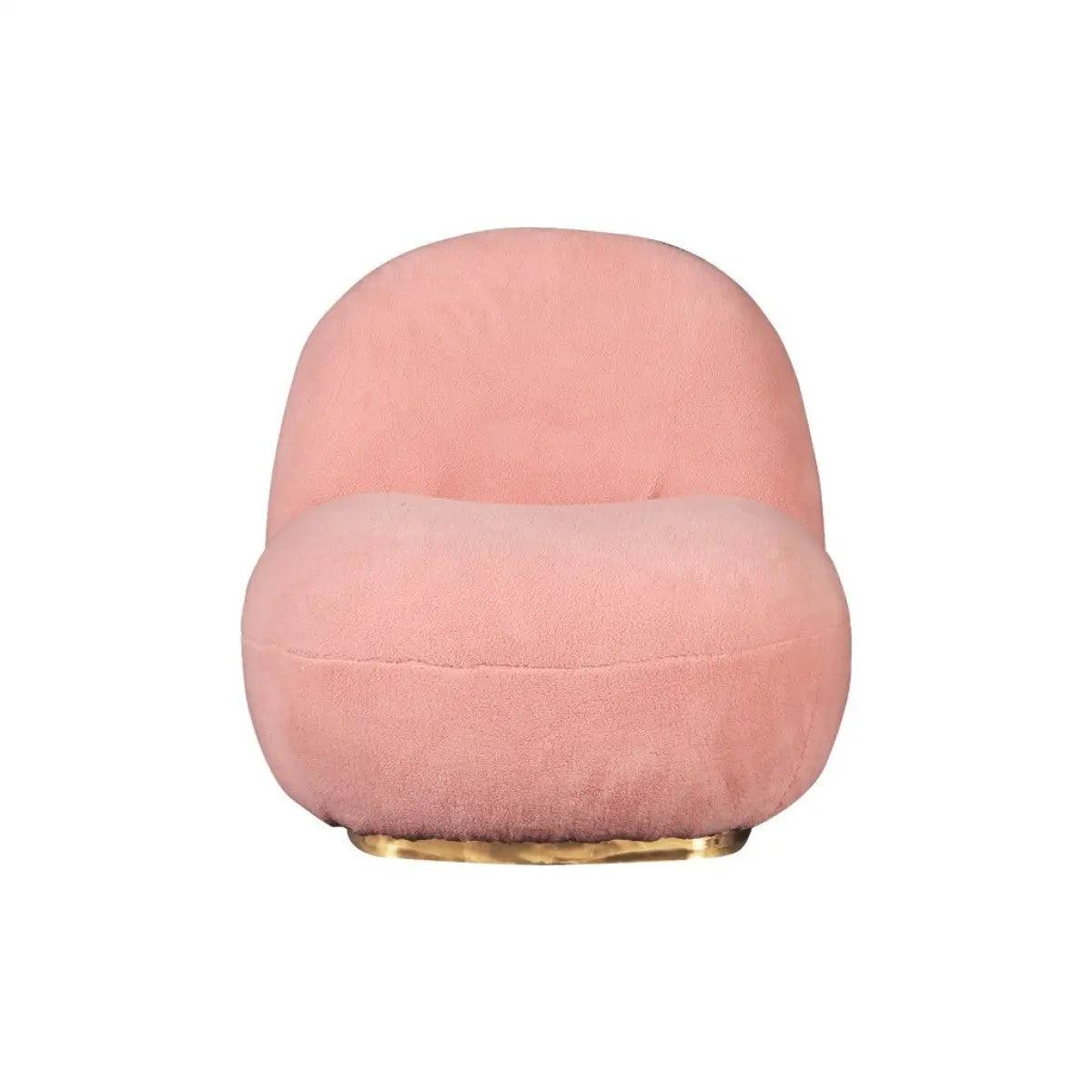 Vig Furniture - Modrest Crestone Modern Pink Sherpa Accent Chair - Vgmfoc-251-Pink-Ch
