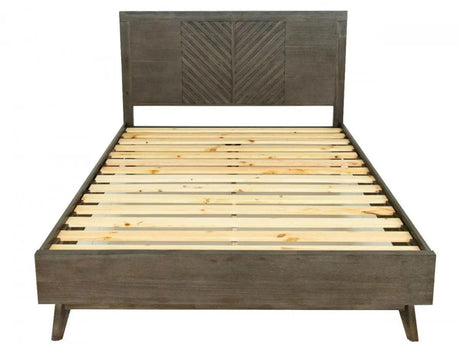 Vig Furniture - Modrest Daisy Mid-Century Dark Acacia Bed - Vgwdkyoto-Bed