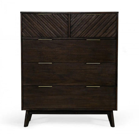 Vig Furniture - Modrest Daisy Mid-Century Dark Acacia Chest - Vgwdkyoto-Chest