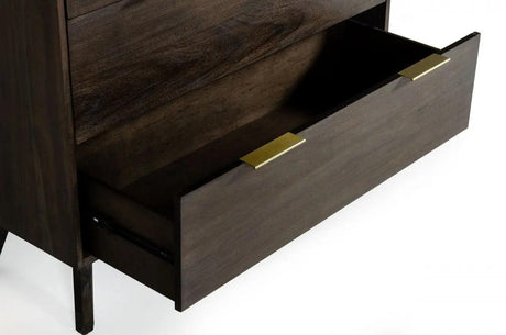 Vig Furniture - Modrest Daisy Mid-Century Dark Acacia Chest - Vgwdkyoto-Chest