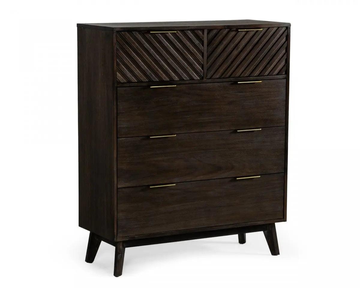 Vig Furniture - Modrest Daisy Mid-Century Dark Acacia Chest - Vgwdkyoto-Chest