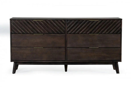 Vig Furniture - Modrest Daisy Mid-Century Dark Acacia Dresser - Vgwdkyoto-Drs