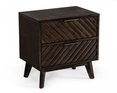 Vig Furniture - Modrest Daisy Mid-Century Dark Acacia Nightstand - Vgwdkyoto-Ns