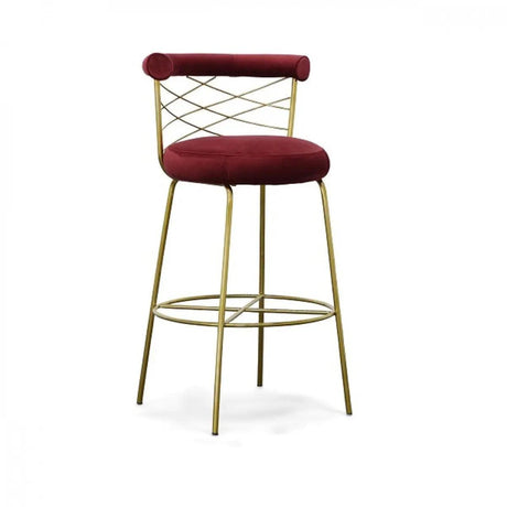 Vig Furniture - Modrest Dakin Modern Glam Red & Gold Barstool - Vgeumc-9700Ch-Bs