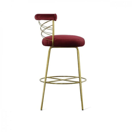 Vig Furniture - Modrest Dakin Modern Glam Red & Gold Barstool - Vgeumc-9700Ch-Bs