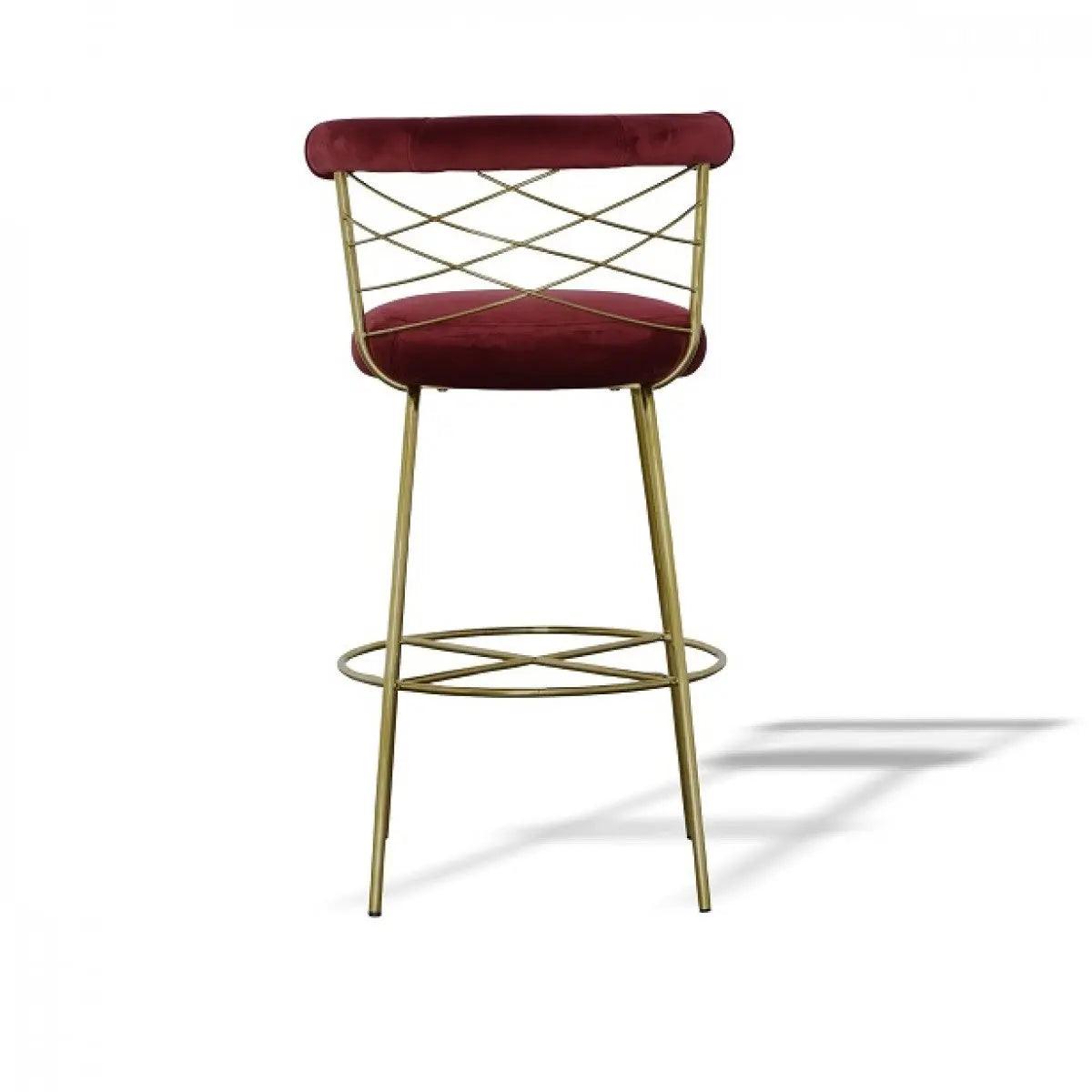 Vig Furniture - Modrest Dakin Modern Glam Red & Gold Barstool - Vgeumc-9700Ch-Bs