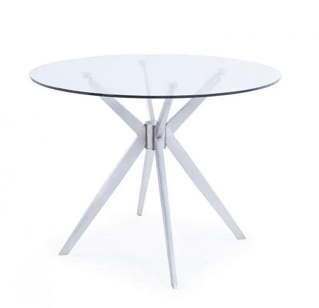 Vig Furniture - Modrest Dallas - Modern Brushed Stainless Steel Dining Table - Vghr7038-Bss