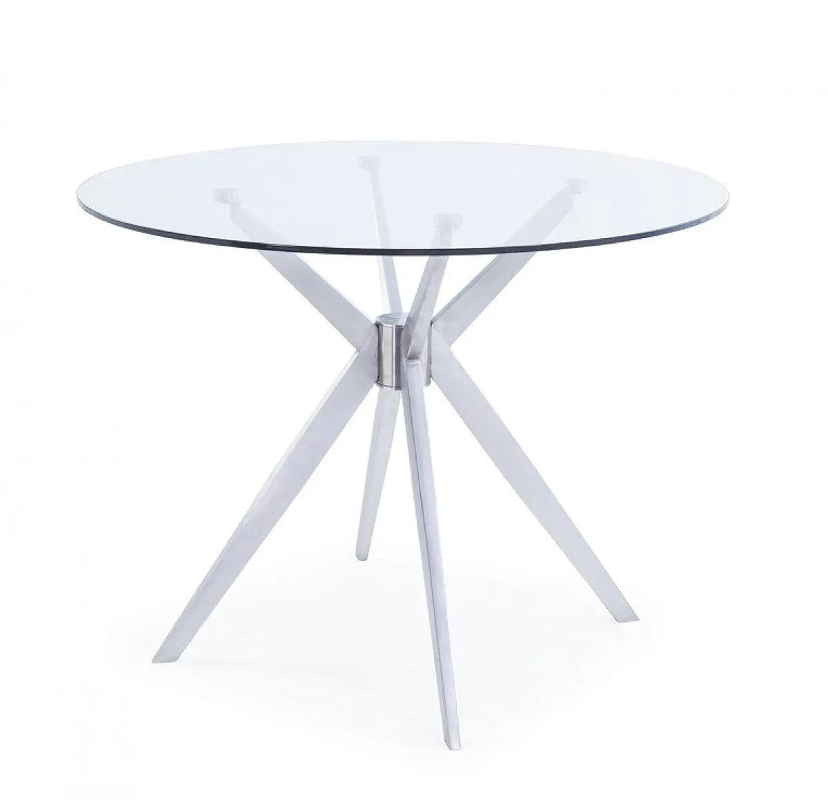 Vig Furniture - Modrest Dallas - Modern Brushed Stainless Steel Dining Table - Vghr7038-Bss