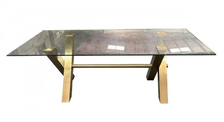 Vig Furniture - Modrest Dandy - Modern Golden & Glass Dining Table - Vggmdt-1305-Dt