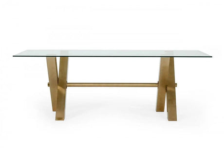 Vig Furniture - Modrest Dandy - Modern Golden & Glass Dining Table - Vggmdt-1305-Dt